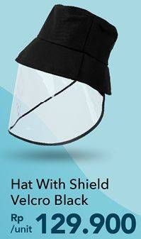Promo Harga Hat with Shield Velcro Black  - Carrefour
