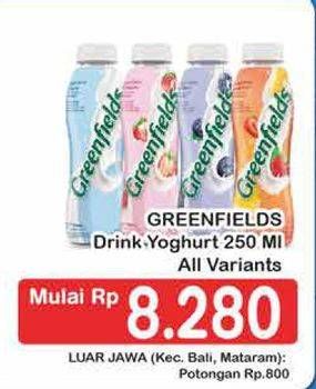 Promo Harga Greenfields Yogurt Drink All Variants 250 ml - Hypermart