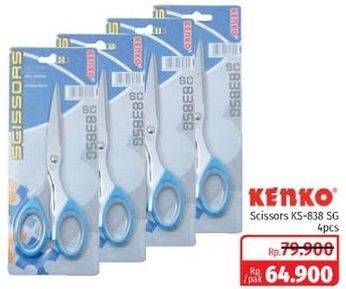 Promo Harga KENKO Scissor KS-838 SG 4 pcs - Lotte Grosir