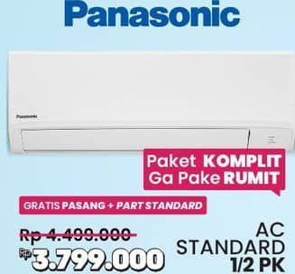 Promo Harga Panasonic AC Standard 1/2 PK  - COURTS