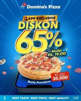 Promo Harga Diskon 65%  - Domino Pizza