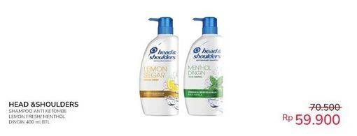 Promo Harga Head & Shoulders Shampoo Cool Menthol, Lemon Fresh 400 ml - Indomaret