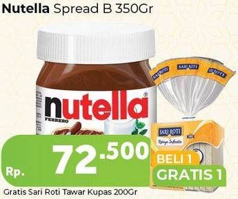 Promo Harga NUTELLA Jam Spread 350 gr - Carrefour