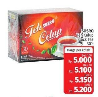 Promo Harga Sosro Teh Celup Black Tea 30 pcs - Lotte Grosir