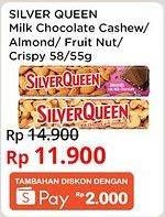 Promo Harga Silver Queen Chocolate Almonds, Cashew, Crispy, Fruit Nuts 57 gr - Indomaret