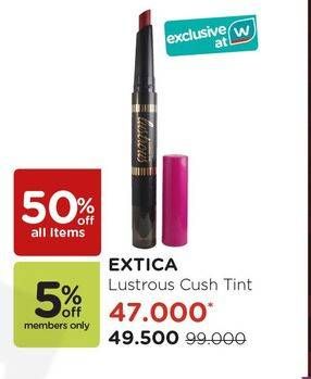 Promo Harga EXTICA Lustrous Cushion Tint Lipstick  - Watsons