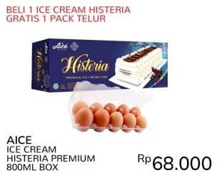 Promo Harga Aice Ice Cream Histeria Vanila Family 800 ml - Indomaret
