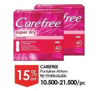 Promo Harga Carefree Super Dry Unscented 40 pcs - Guardian