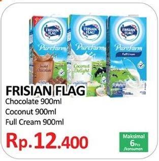 Promo Harga FRISIAN FLAG Susu UHT Purefarm Coconut, Cokelat, Full Cream 900 ml - Yogya