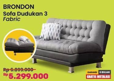 Promo Harga Brondon Sofa Dudukan 3 Fabric  - COURTS