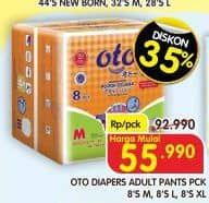 Promo Harga OTO Adult Diapers Pants M8, L8, XL8 8 pcs - Superindo