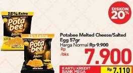 Promo Harga POTABEE Snack Potato Chips Melted Cheese, Salted Egg 57 gr - Carrefour