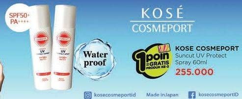 Promo Harga KOSE Cosmeport Suncut UV Protect Spray 60 gr - Watsons