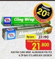 Promo Harga KLINPAK Cling Wrap/Alumunium Foil/Zip Bag  - Superindo