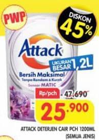 Promo Harga Attack Detergent Liquid All Variants 1200 ml - Superindo