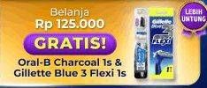Promo Harga ORAL B Charcoal 1s & GILLETTE Blue 3 Flexi 1s  - Superindo