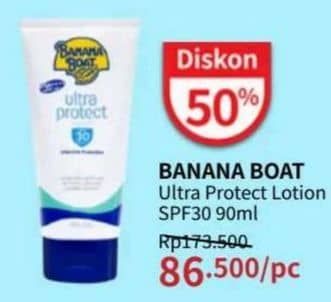 Promo Harga Banana Boat Ultra Protect Sunscreen Lotion SPF30 90 ml - Guardian