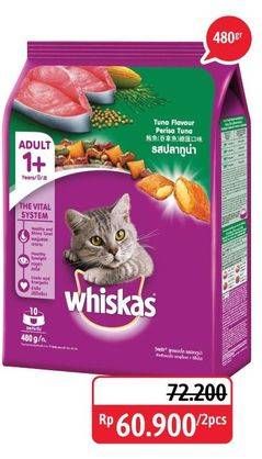 Promo Harga WHISKAS Adult Cat Food per 2 pouch 480 gr - Alfamidi
