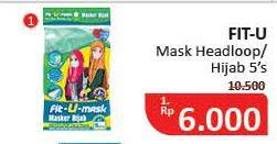 Promo Harga FIT-U-MASK Masker Hijab Headloop 5 pcs - Alfamidi
