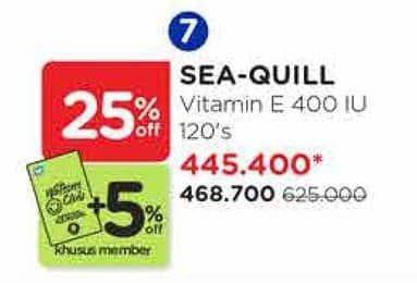 Promo Harga Sea Quill Vitamin E 400 IU 120 pcs - Watsons