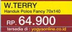 Promo Harga W Terry Handuk Polos Mix Fancy Uk : 70 X 140 Cm  - Yogya