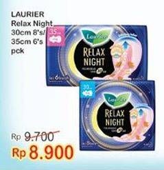 Promo Harga Laurier Relax Night 30cm 8 pcs - Indomaret