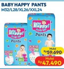 Promo Harga Baby Happy Body Fit Pants M32, L28, XL26, XXL24 24 pcs - Hypermart