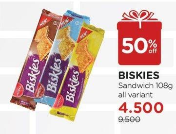 Promo Harga BISKIES Sandwich Biscuit All Variants 108 gr - Watsons