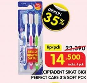 Promo Harga Ciptadent Sikat Gigi Perfect Care Soft 3 pcs - Superindo