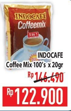 Promo Harga Indocafe Coffeemix 3in1 per 100 sachet 20 gr - Hypermart