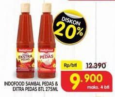 Promo Harga Indofood Sambal Pedas, Ekstra Pedas 275 ml - Superindo