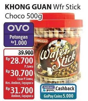 Promo Harga Khong Guan Wafer Stick Chocolate 500 gr - Alfamidi