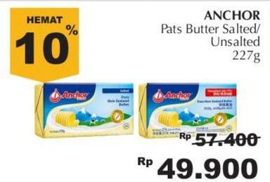 Promo Harga ANCHOR Butter Salted, Unsalted 227 gr - Giant