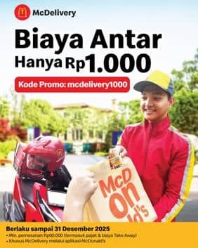 Promo Harga Biaya Antar Hanya Rp1.000  - McD