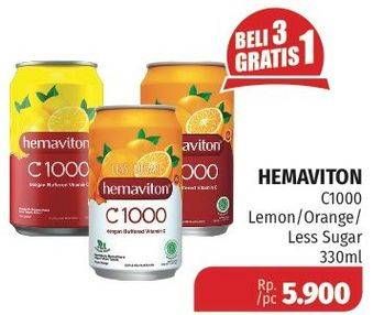 Promo Harga HEMAVITON C1000 Lemon, Orange, Less Sugar 330 ml - Lotte Grosir