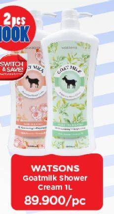 Promo Harga WATSONS Goat Milk Shower Cream All Variants 1 ltr - Watsons