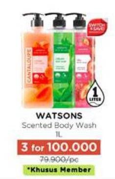 Promo Harga Watsons Scented Body Wash 1000 ml - Watsons