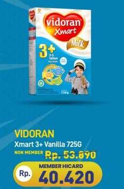 Promo Harga Vidoran Xmart 3+ Vanilla 725 gr - Hypermart