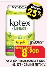 Promo Harga Kotex Fresh Liners Longer & Wider 16 pcs - Superindo
