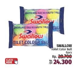Promo Harga Swallow Naphthalene Toilet Colour Ball S-110 6 pcs - LotteMart