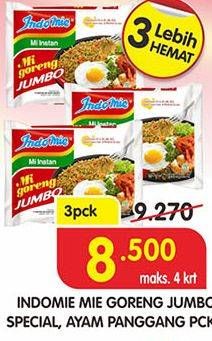 Promo Harga INDOMIE Mi Goreng Jumbo Spesial, Ayam Panggang per 3 pcs - Superindo