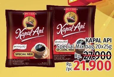 Promo Harga Kapal Api Kopi Bubuk Special Mix per 20 sachet 25 gr - LotteMart