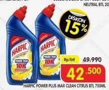 Promo Harga Harpic Pembersih Kloset Power Plus Citrus 750 ml - Superindo