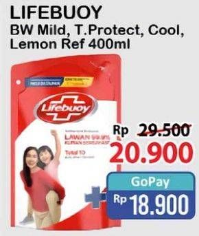 Promo Harga Lifebuoy Body Wash Mild Care, Total 10, Cool Fresh, Lemon Fresh 400 ml - Alfamart