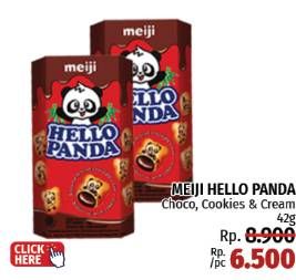 Promo Harga Meiji Hello Panda Biscuit Chocolate, Cookies And Cream 45 gr - LotteMart