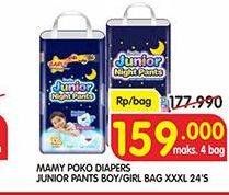 Promo Harga Mamy Poko Pants Junior Night XXXL24  - Superindo