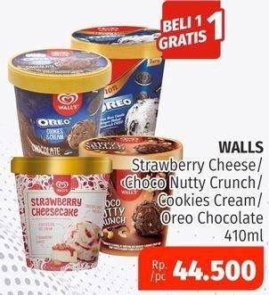 Promo Harga Walls Selection Choco Nutty Crunch, Oreo Cookies Cream, Oreo Cookies Cream Chocolate, Strawberry Cheesecake 410 ml - Lotte Grosir