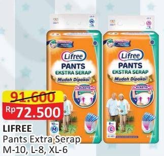 Promo Harga Lifree Popok Celana Ekstra Serap M10, L8, XL6  - Alfamart