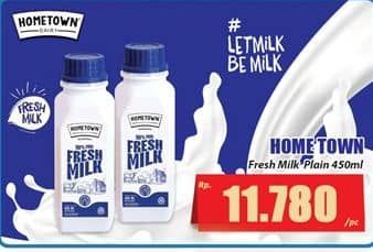 Promo Harga Hometown Fresh Milk Plain 450 ml - Hari Hari