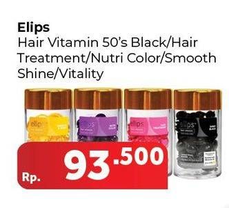 Promo Harga ELLIPS Hair Vitamin Black, Smooth Shiny, Nutri Colour, Vitality 50 pcs - Carrefour